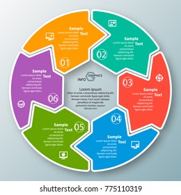 vector abstract 3d paper infographic elements.Circular infographics