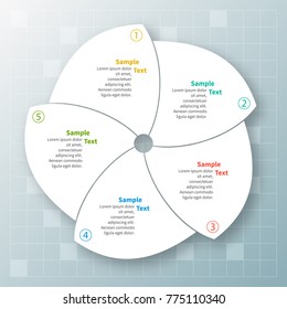 vector abstract 3d paper infographic elements.Circular infographics