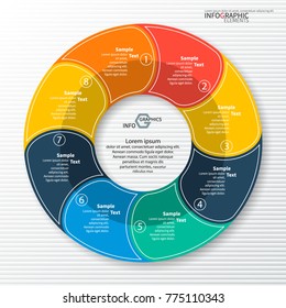 vector abstract 3d paper infographic elements.Circular infographics