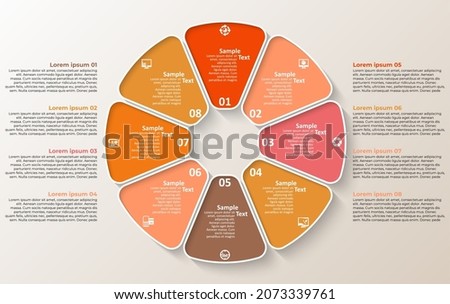 vector abstract 3d paper infographic elements.Circular infographics