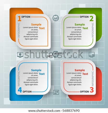 vector abstract 3d paper infographic elements.