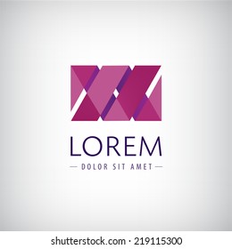 vector abstract 3d ribbon icon, logo isolated