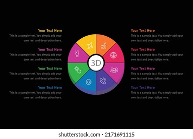 Vector abstract 3d ring infographics 8