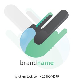 Vector Abstract 3d Sphere, Paint, Ink Spill, Fluid Flow Logo. Professional Graphic Design, Branding, Icon.