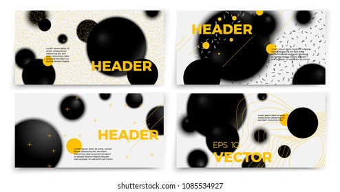 Vector abstract 3d style banner templates, white modern background with geometric shapes and place for your text.