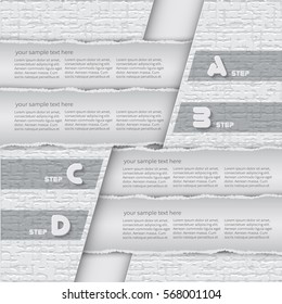 vector abstract 3d torn paper infographic elements