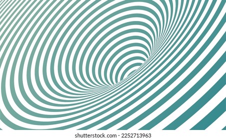 Vector abstract 3D tunnel line-art background. Abstract stripe illusion op art design element for futuristic technology backgrounds.