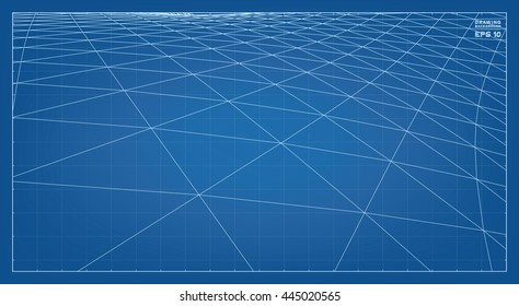 Vector abstract 3D wave wireframe of surrounding contour pattern.