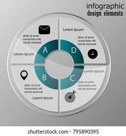 vector abstract 4 steps infographic elements.Circular or cycle infographic.EPS10.