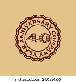 Vector abstract 40 year company anniversary tag sticker