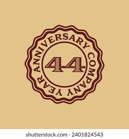 Vector abstract 44 year company anniversary tag sticker