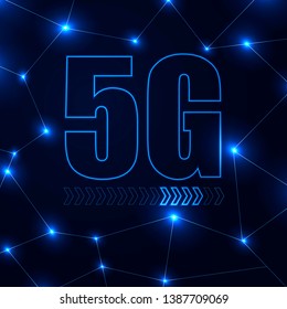 Vector abstract 5G new wireless internet connection background.
