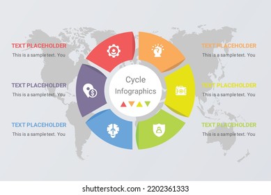 Vector abstract 6 steps infographic elements. cycle infographics