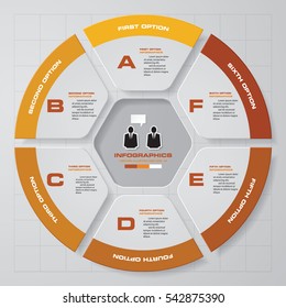 vector abstract 6 steps infographic elements.Circular or cycle infographics