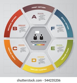 Vector Abstract 6 Steps Infographic Elements.Circular Or Cycle Infographics