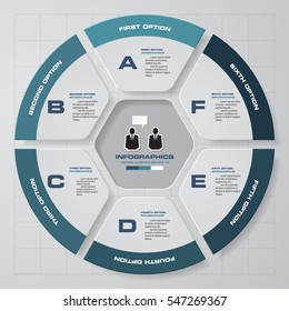 vector abstract 6 steps infographic elements.Circular or cycle infographics