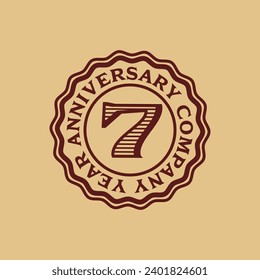 Vector abstract 7 year company anniversary tag sticker