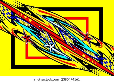 Vector Abstract Ackground Racing design with a unique line pattern and with a bright color combination, looks cool and suitable for your racing background, on yellow background