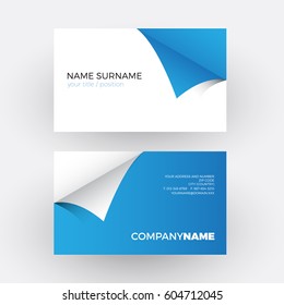 Vector abstract adhesive and sticky, blue professional business card