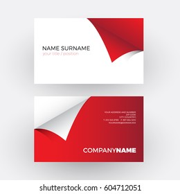 Vector abstract adhesive and sticky, red professional business card