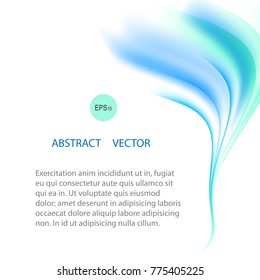 Vector abstract air background. Blue and white waves