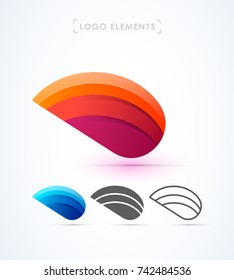 Vector abstract aircraft wing logo template. Material design style