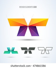 Vector abstract airplane logo icon design set. Aircraft app icon