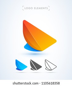 Vector abstract airplane wing logo template. Material design and flat style