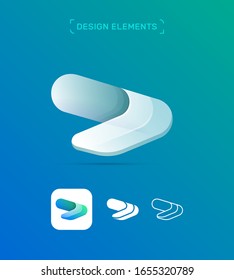 Vector abstract airplane wing logo design template. Origami paper, dynamic style. App icon