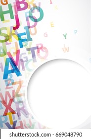 Vector abstract alphabet background with flying letters