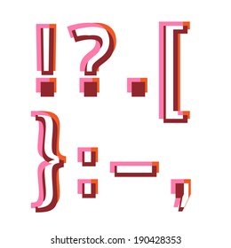 Vector abstract alphabet glyphs