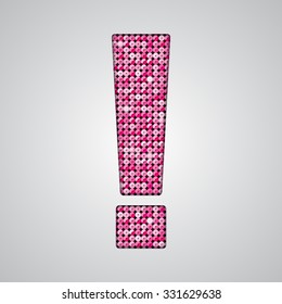 Vector abstract alphabet. Mosaic, sparkle, glitter figures and sings.