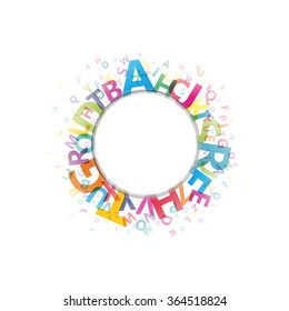 Vector Abstract Alphabet round background