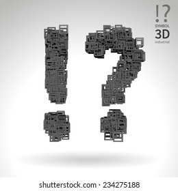 Vector abstract alphabet - symbol ! ?.