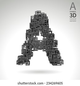 Vector abstract alphabet - symbol A.