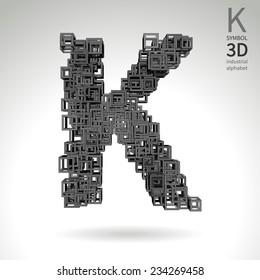 Vector abstract alphabet - symbol K.