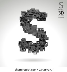 Vector abstract alphabet - symbol S.