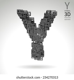 Vector abstract alphabet - symbol Y.