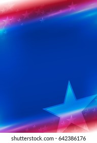 Vector abstract American Holidays background with stars. Vertical.