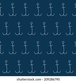 Vector abstract anchor seamless pattern. Anchor background. Cute seamless pattern. Children marine pattern. 