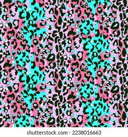 Vector Abstract Animal Skin Leopard Cheetah Panter Colorful Fun Joy soft colors cream background hand drawn illustration seamless pattern designed for womaswear fashionable suitable for print texture 
