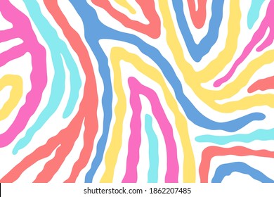 Vector abstract animalistic background. Freehand illustration of zebra skin print