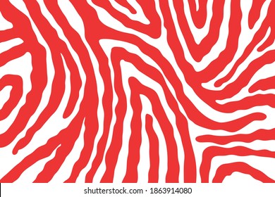 Vector abstract animalistic background. Freehand illustration of zebra skin print