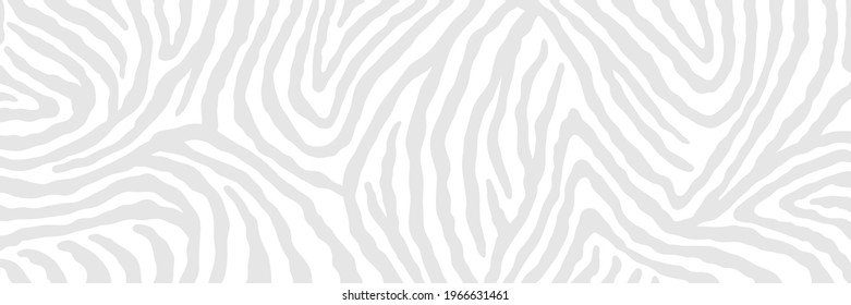 Vector abstract animalistic background. Freehand illustration of zebra skin print. Long horizontal banner.