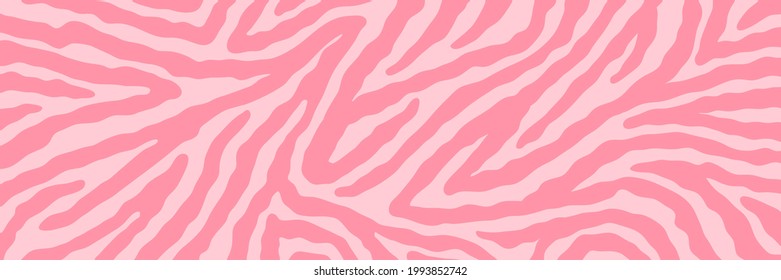 Antecedentes abstractos de animalismo vectorial. Ilustración a mano libre de la huella dactilar de cebra. Banner horizontal largo.