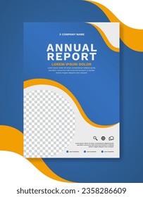plantilla de folleto de informe anual abstracto de vectores
