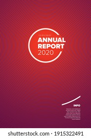Vector abstract annual report cover template with sample text and abstract circle pattern - simple minimalistic layout for brochure cover, flyer or document front page