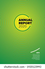 Vector abstract annual report cover template with sample text and abstract circle pattern - simple minimalistic layout for brochure cover, flyer or document front page