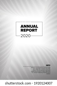 Vector abstract annual report cover template with sample text and abstract square pattern - simple black and white, light minimalistic layout for brochure cover, flyer or document front page