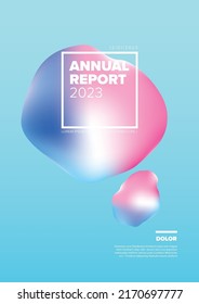 Vector abstract annual report cover template with sample text and abstract shape object - simple minimalistic layout for brochure cover, flyer or document front page